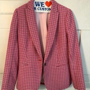 JCrew Pink Houndsooth blazer